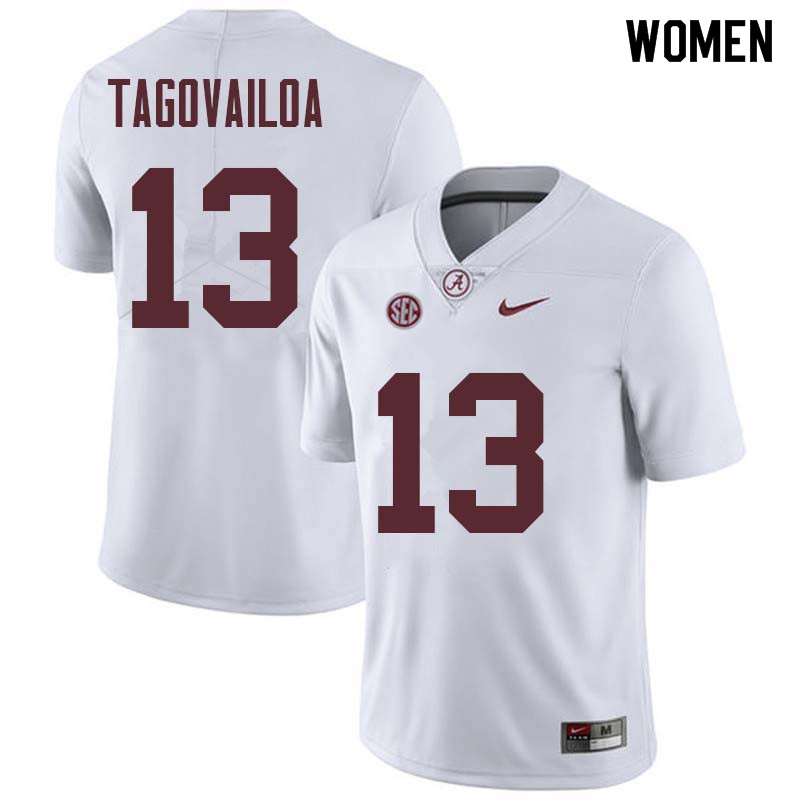 Alabama Crimson Tide Women's Tua Tagovailoa #13 White NCAA Nike Authentic Stitched College Football Jersey BF16D13DH